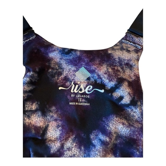 RISE Dynamic Racer Back Compression Cami Workout Top NEW Size 1X Black Purple - Picture 12 of 16